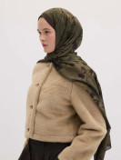 Donker bospatroon hijab bosgroen