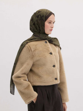 Donker bospatroon hijab bosgroen