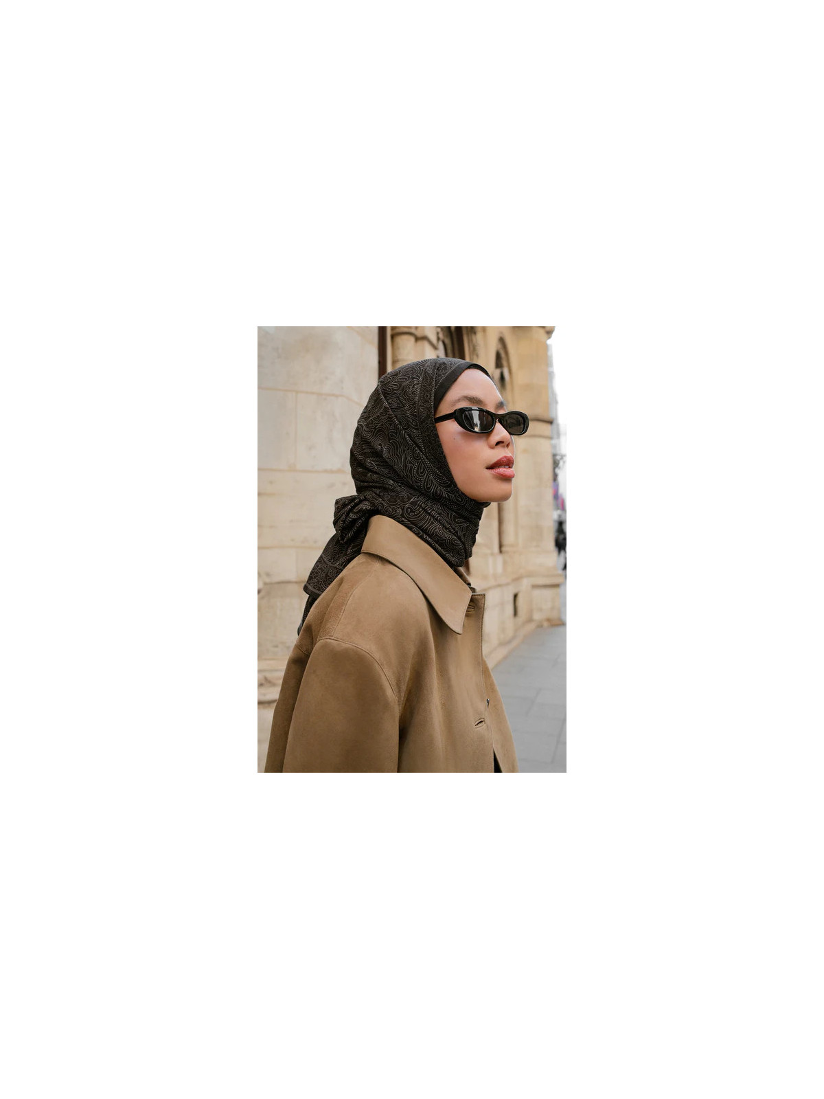 Reina Gepatroonde Hijab Zwart