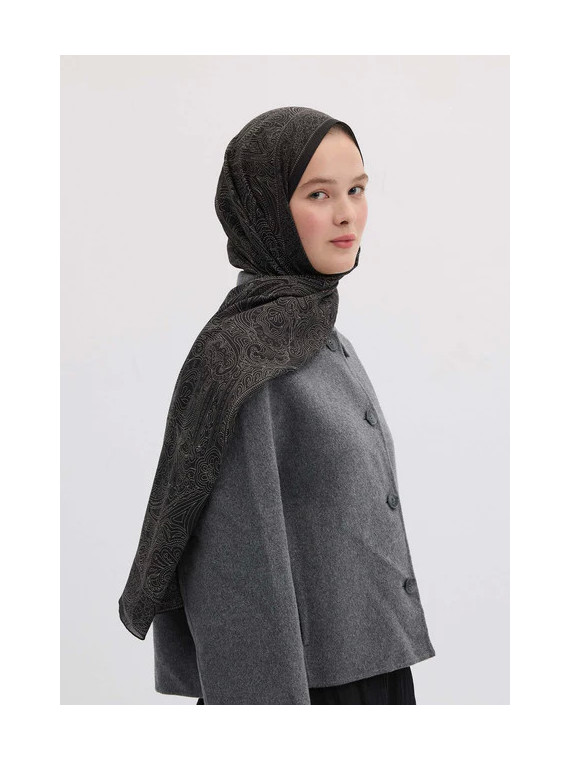 Reina Gepatroonde Hijab Zwart