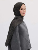 Reina Gepatroonde Hijab Zwart
