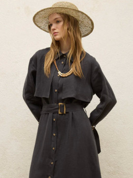 Manuka Linnen trenchcoatjurk