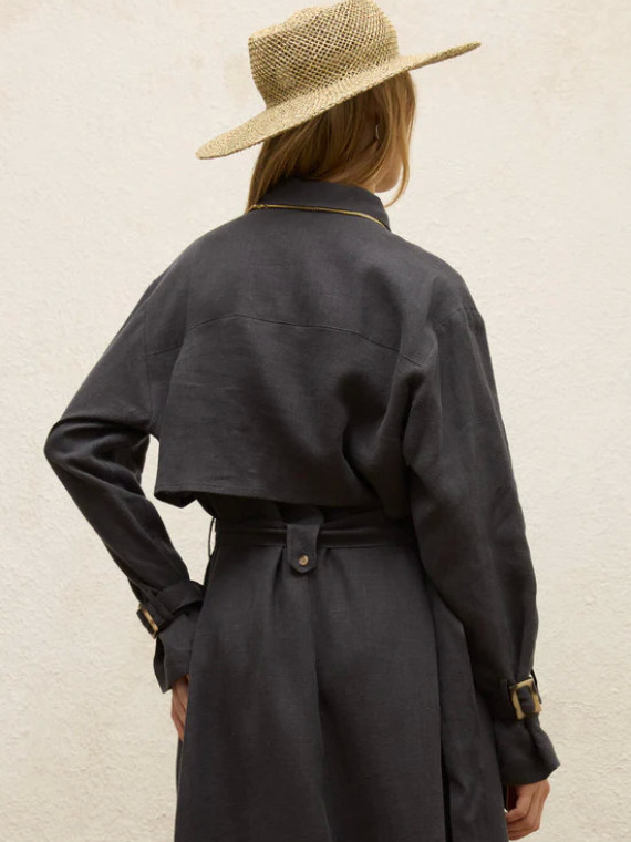 Manuka Linnen trenchcoatjurk