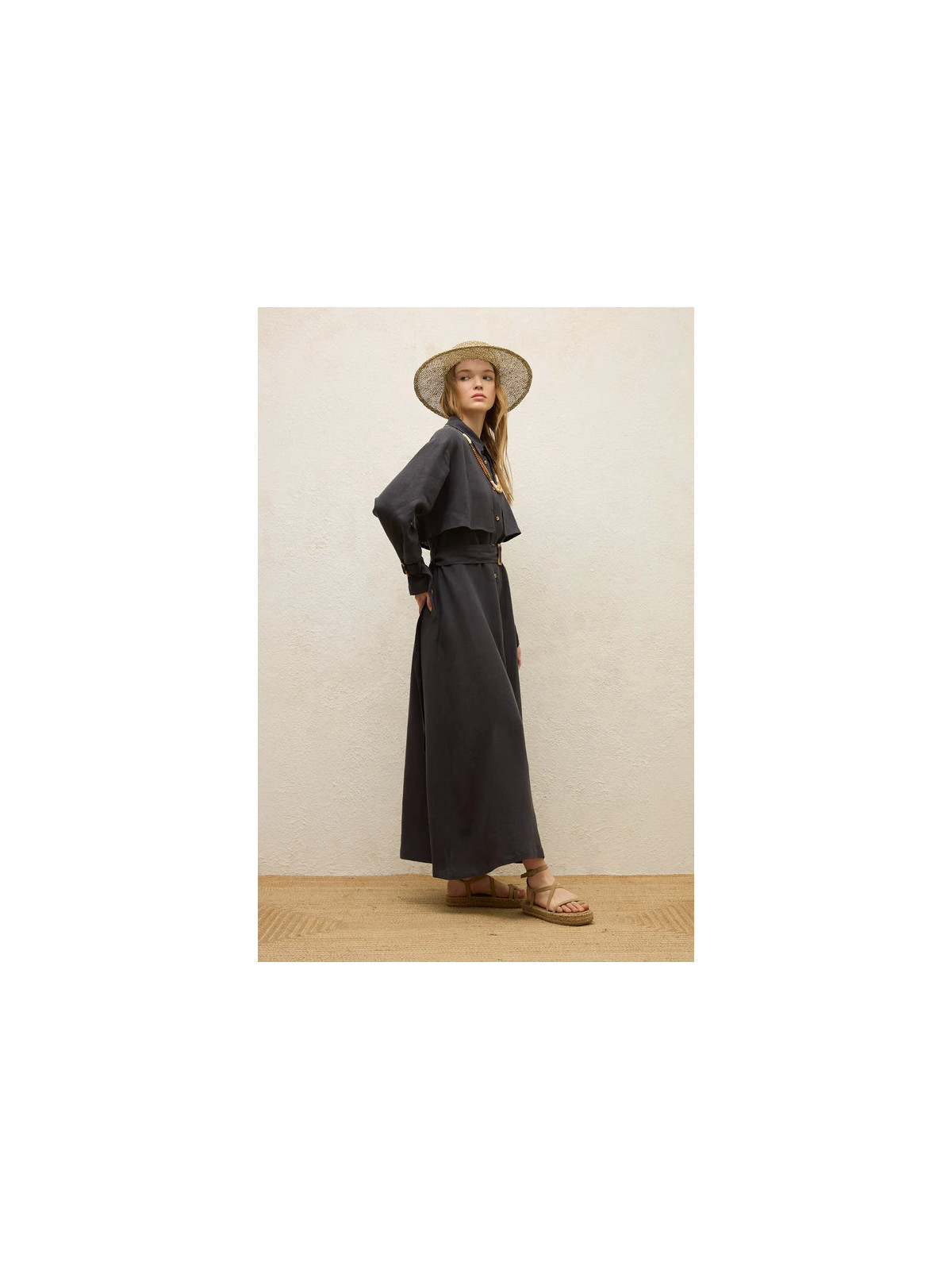 Manuka Linnen trenchcoatjurk