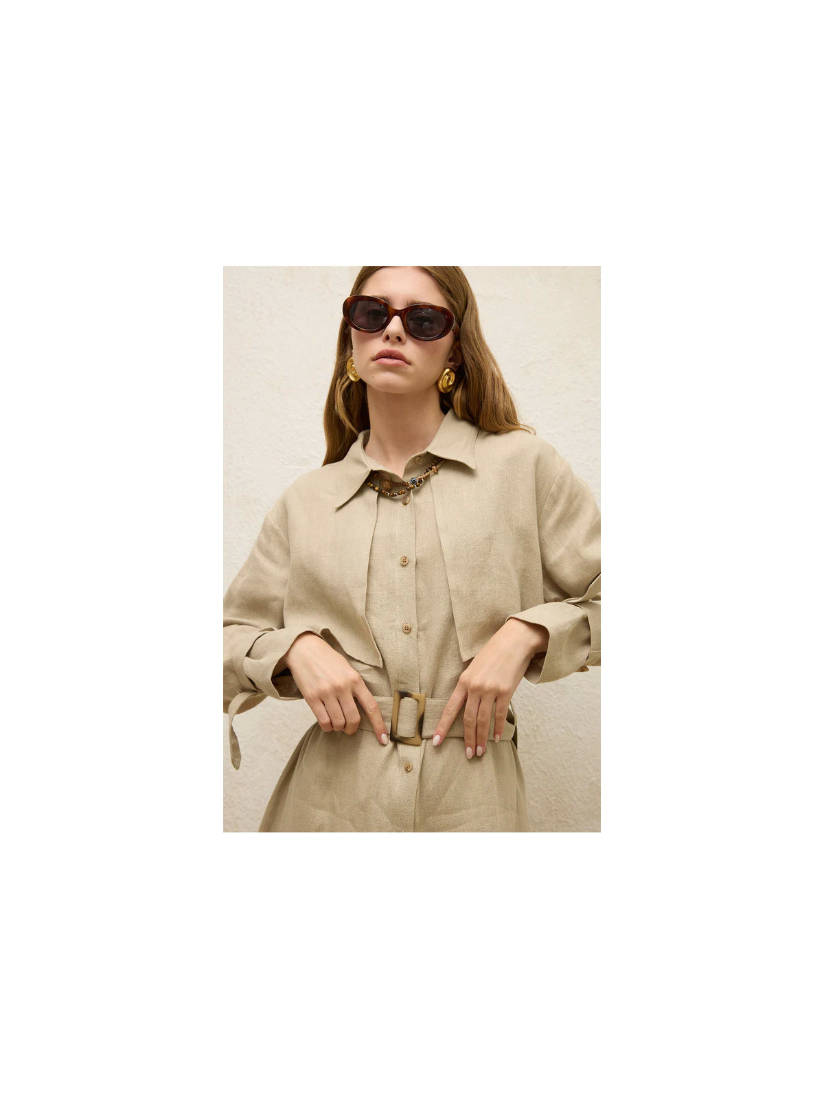 Manuka Linnen trenchcoatjurk