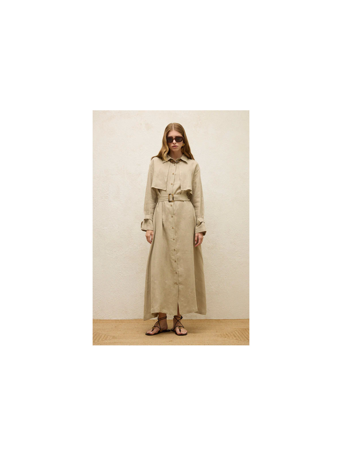 Manuka Linnen trenchcoatjurk