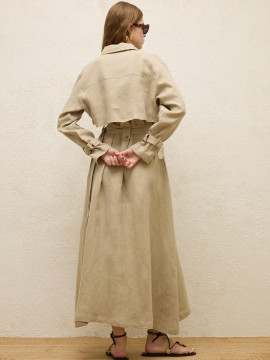 Manuka Linnen trenchcoatjurk