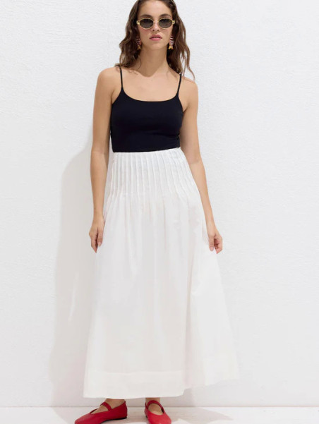 Manuka Geplooide voile rok