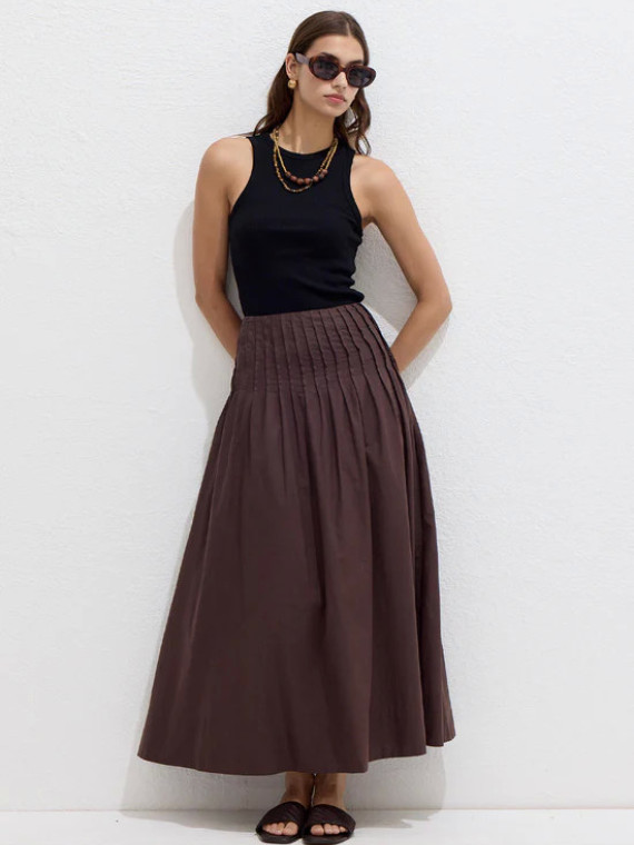 Manuka Geplooide voile rok