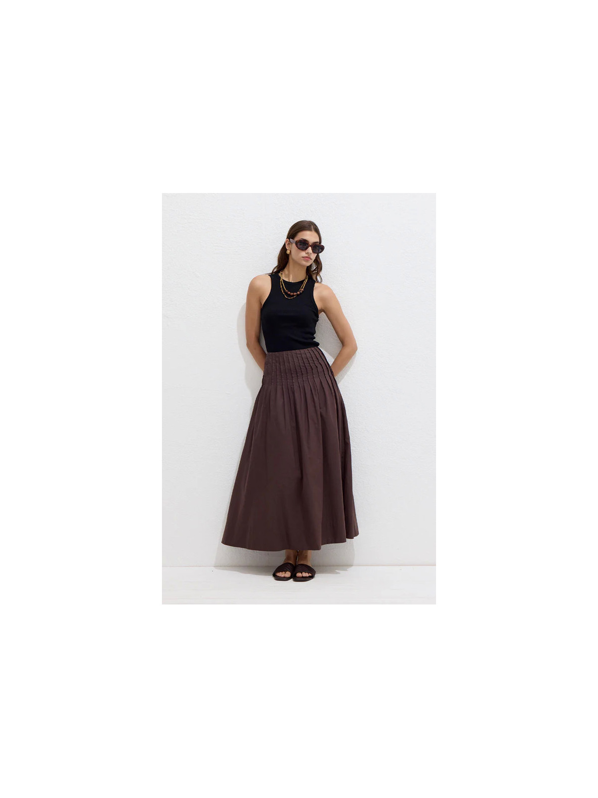 Manuka Geplooide voile rok