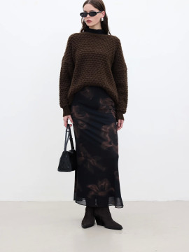 Manuka Bloemen Design tule midi-rok Lotus