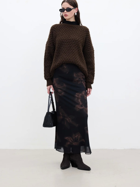 Manuka Bloemen Design tule midi-rok Lotus