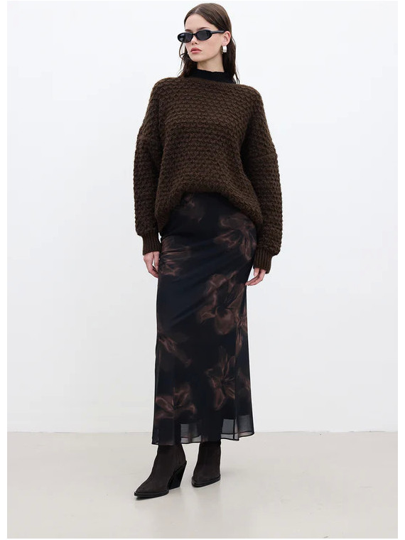 Manuka Bloemen Design tule midi-rok Lotus