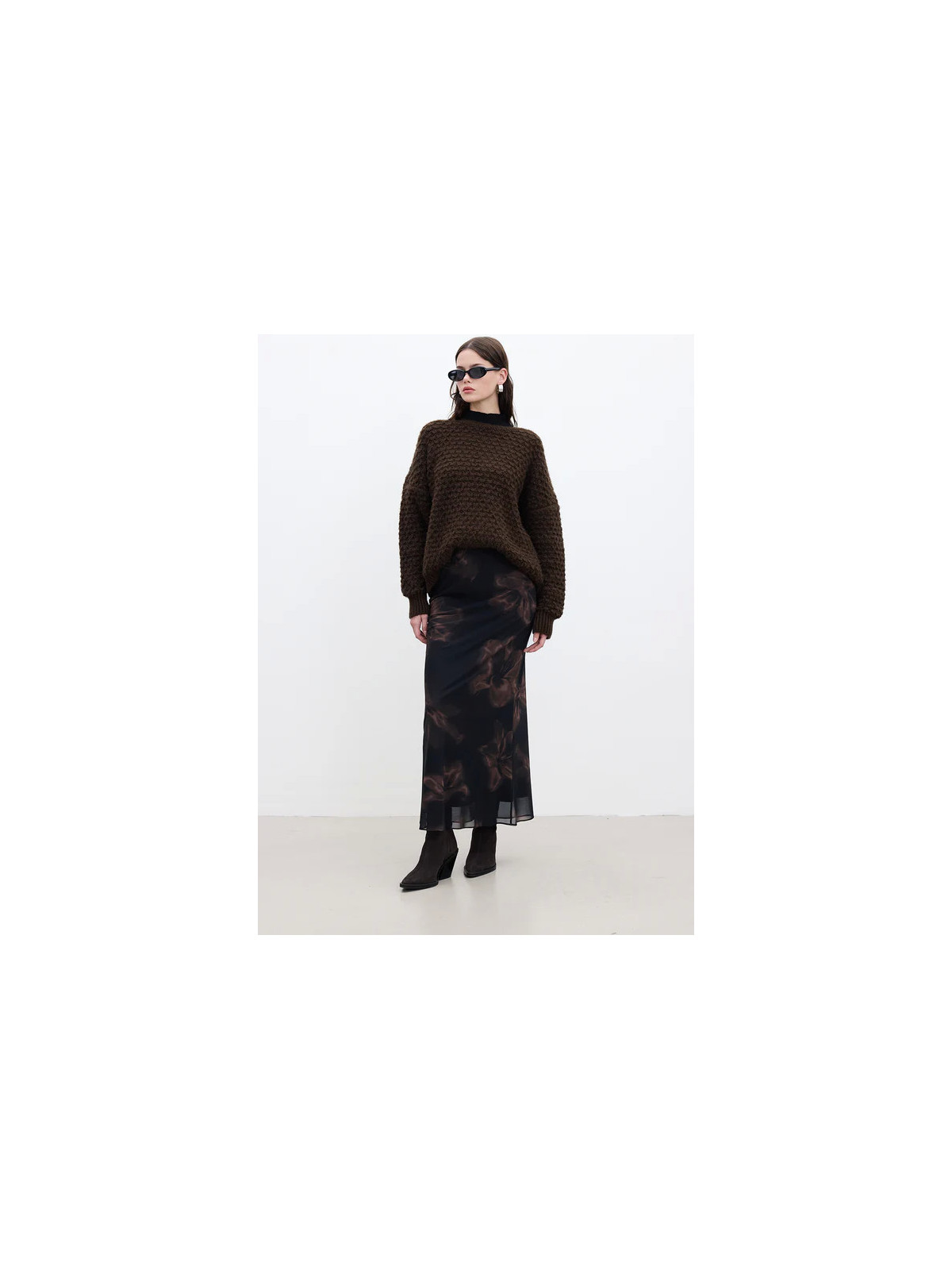 Manuka Bloemen Design tule midi-rok Lotus