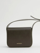 Manuka Square Faux Leather Bag With Wide Pockets Khaki