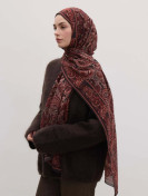 Donker vintage patroon hijab bordeauxrood
