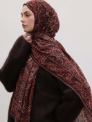 Donker vintage patroon hijab bordeauxrood