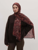 Donker vintage patroon hijab bordeauxrood