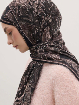 Donker vintage patroon hijab cacao