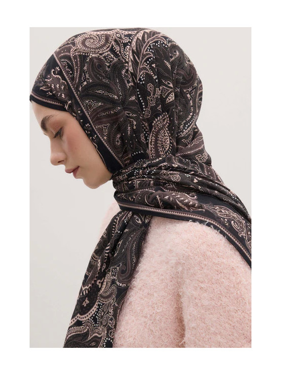 Donker vintage patroon hijab cacao