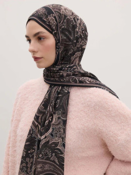 Donker vintage patroon hijab cacao