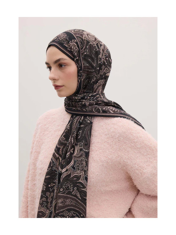 Donker vintage patroon hijab cacao