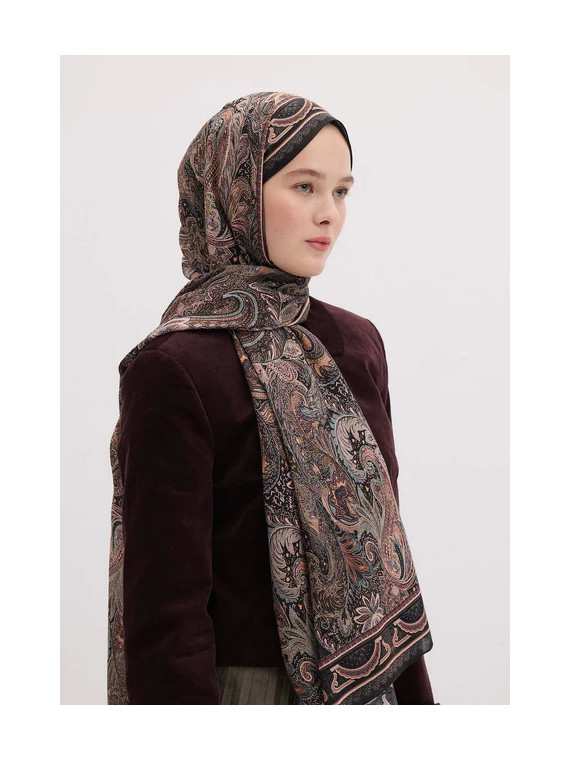 Amora Gepatroonde Hijab Zwart