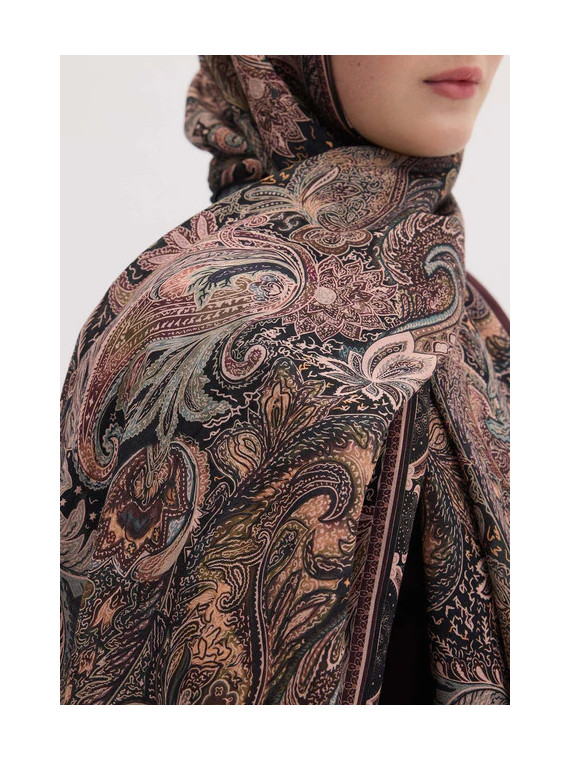 Amora Gepatroonde Hijab Zwart