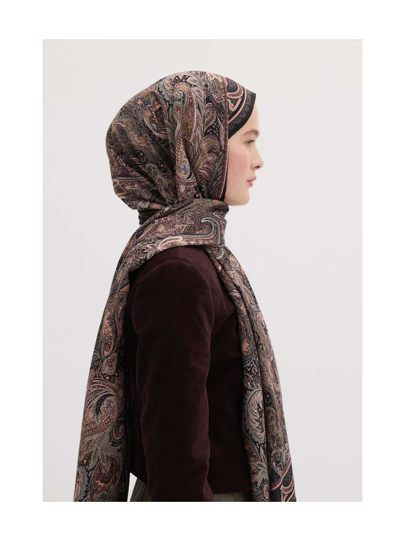 Amora Gepatroonde Hijab Zwart