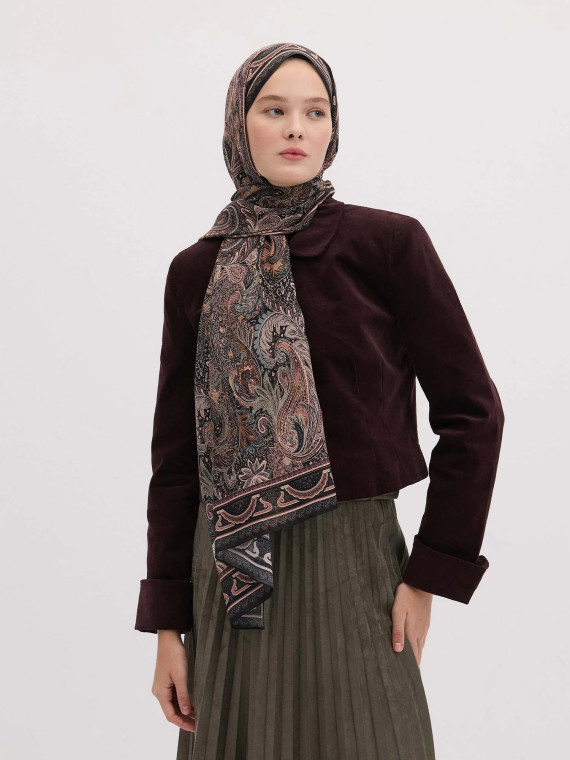 Amora Gepatroonde Hijab Zwart