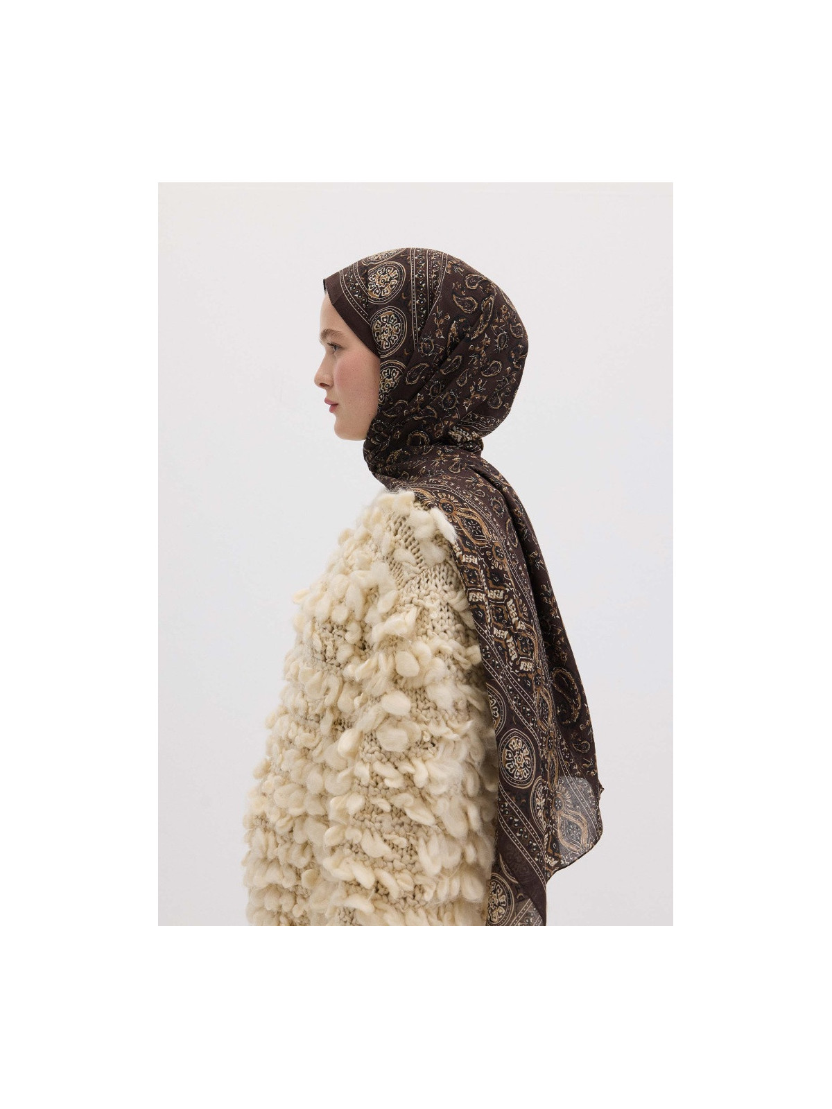 Irene Patroon Hijab roodbruin