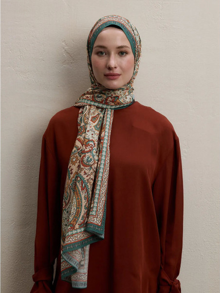 Fresh Scarfs Roze Elegante Patroon Sjaal Zalm