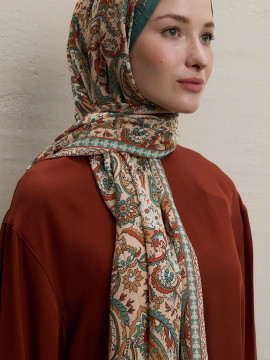 Fresh Scarfs Roze Elegante Patroon Sjaal Zalm