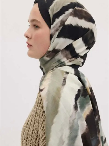 Fresh Scarfs Tie-Dye Pattern Scarf Dark Brown