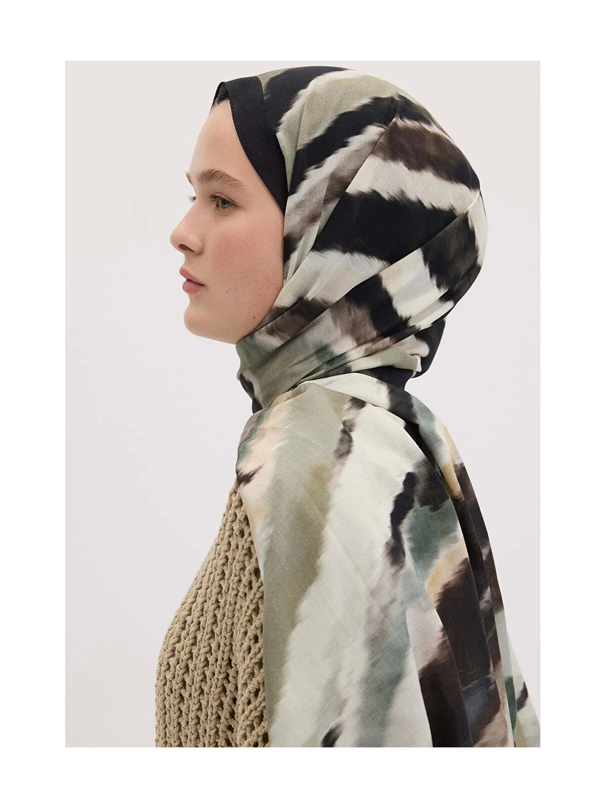 Fresh Scarfs Tie Dye Patroon Sjaal Donkerbruin