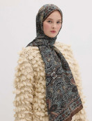 Fresh Scarfs Helene sjaal met patroon bruin | One Touch Boutique