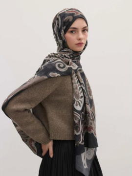 Fresh Sacrfs  Evrın Desen Şal Siyah