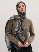 Fresh Scarfs Evrin sjaal met patroon zwart | One Touch Boutique