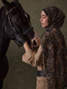 Fresh Scarfs Vintage Echo-patroon Hijab nude