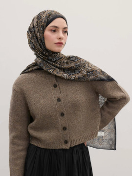 Fresh Scarfs vintage echo desen şal nude