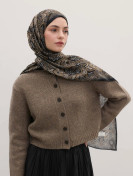Fresh Scarfs Vintage Echo-patroon Hijab nude