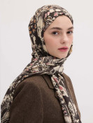 BLOEMENPAISLEY PATROON SJAAL ANTRACIET