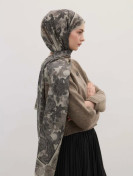 Fresh Scarfs Eva sjaal met patroon hazelgroen | One Touch Boutique
