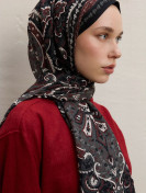 Elegante sjaal met patroon, zwart