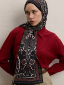 Elegante sjaal met patroon, zwart