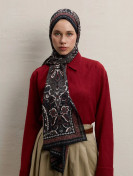 Elegante sjaal met patroon, zwart