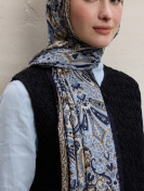 Elegante sjaal met patroon blauw