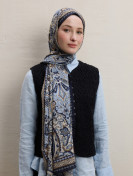 Elegante sjaal met patroon blauw