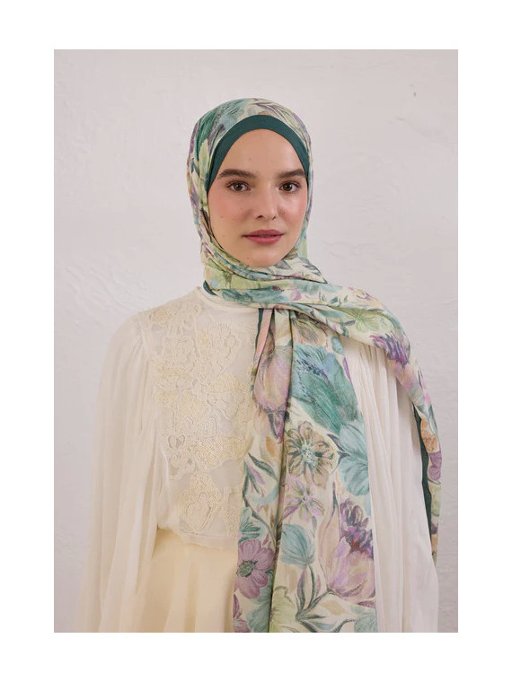 Fresh Scarfs Vintage Tuin Patroon Linnen sjaal Groen