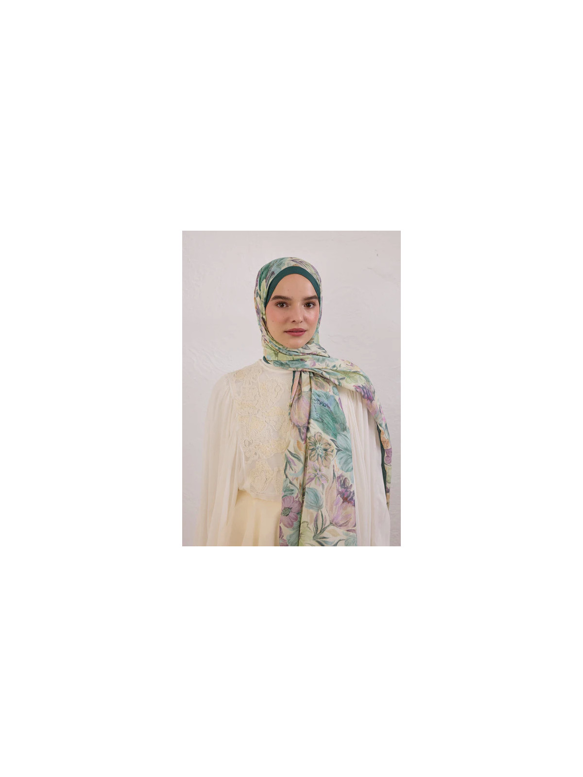 Fresh Scarfs Vintage Tuin Patroon Linnen sjaal Groen